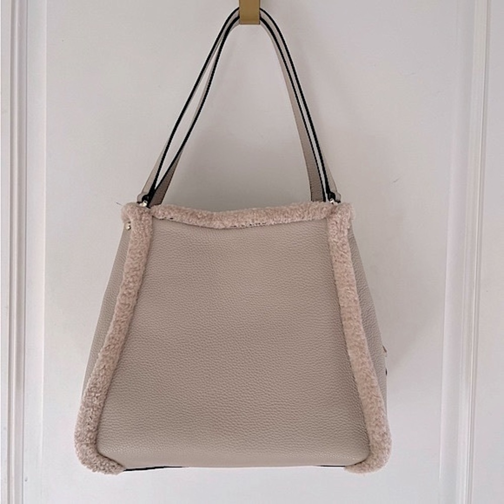 NEW kate spade Leila leather & sherpa triple compartment shoulder bag - Picture 7 of 11